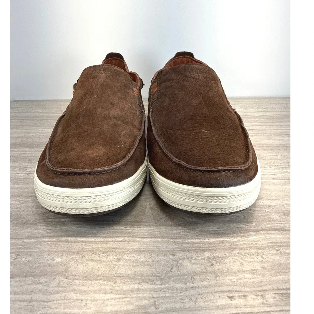 OluKai Pahono Brown Suede Drop-In Heel Loafers Men's Size 10 Slip On Shoes